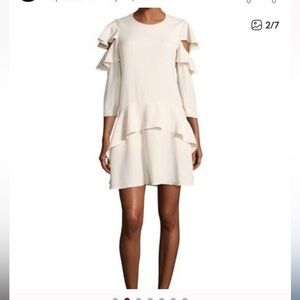 Halston Heritage cold shoulder ruffle long sleeve dress size 8 NWT